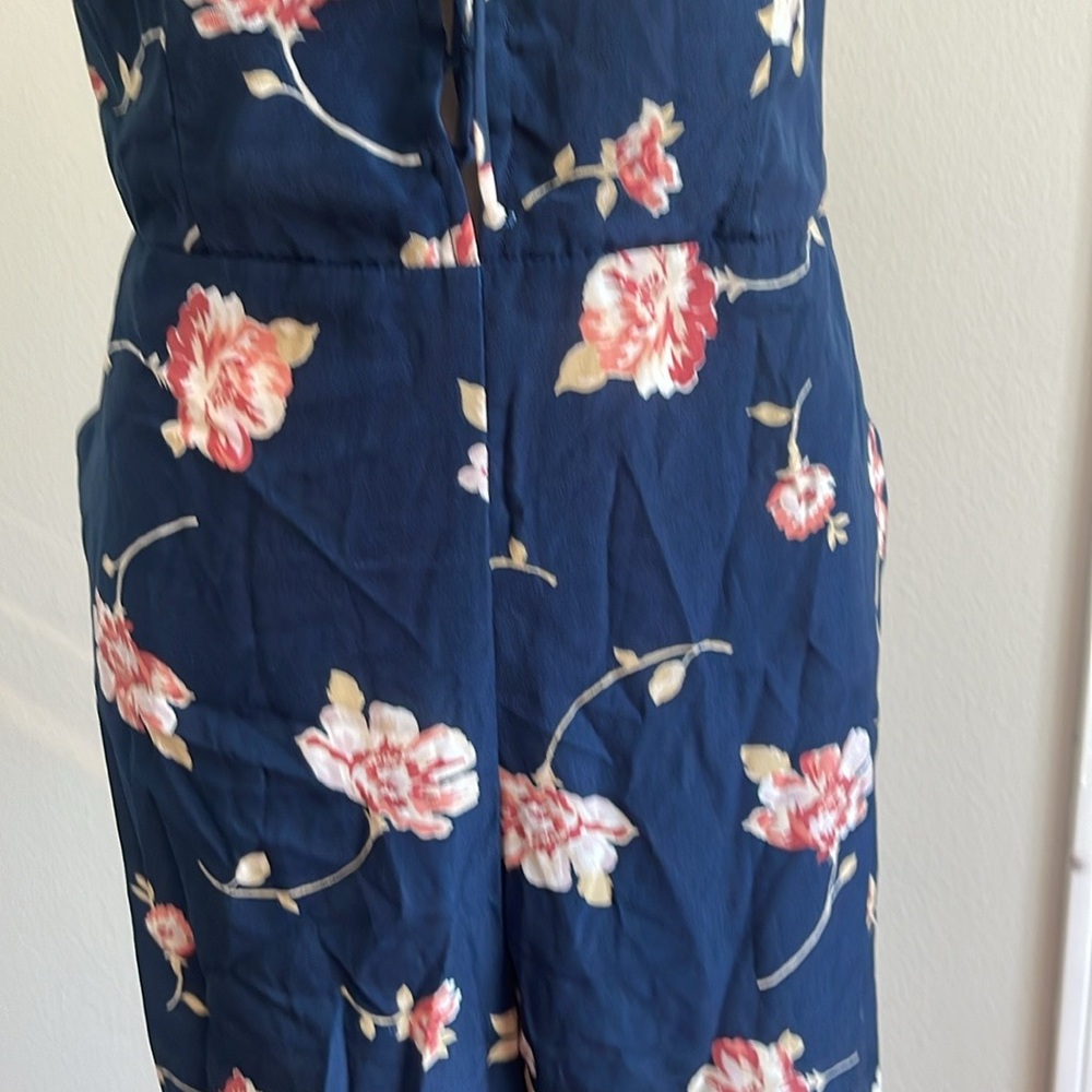 NEW Floral Navy Jumpsuit with Pink Accents Size XL - Picture 4 of 8